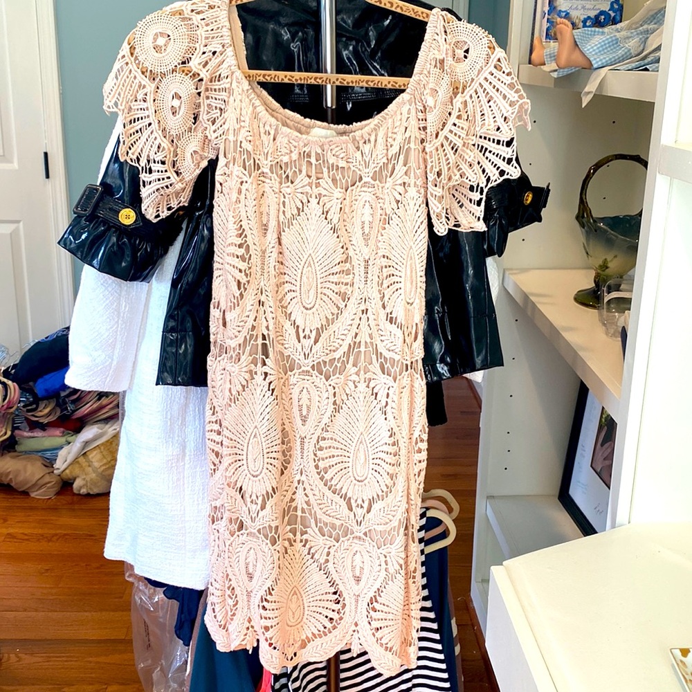 Free People Kiss Off The Sun Crochet Lace Mini Dress Size S